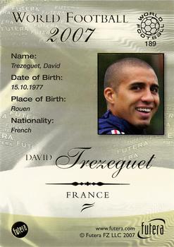 2007 Futera World Football Foil #189 David Trezeguet Back