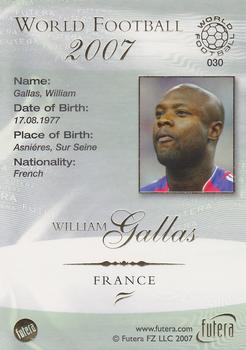 2007 Futera World Football Foil #30 William Gallas Back