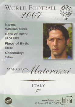 2007 Futera World Football Foil #41 Marco Materazzi Back