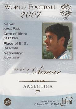 2007 Futera World Football Foil #63 Pablo Aimar Back
