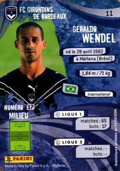 2009 Panini Foot Cards #11 Geraldo Wendel Back