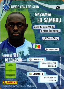 2009 Panini Foot Cards #26 Massamba Sambou Back