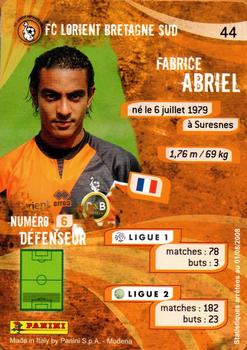 2009 Panini Foot Cards #44 Fabrice Abriel Back