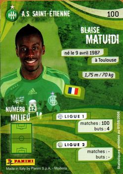 2009 Panini Foot Cards #100 Blaise Matuidi Back