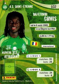2009 Panini Foot Cards #102 Bafetimbi Gomis Back