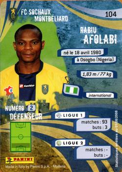 2009 Panini Foot Cards #104 Rabiu Afolabi Back