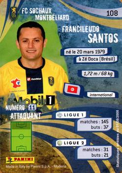 2009 Panini Foot Cards #108 Francileudo Santos Back