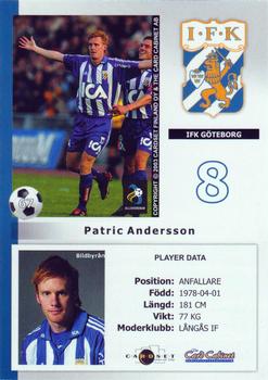 2003 Card Cabinet Allsvenskan #67 Patric Andersson Back