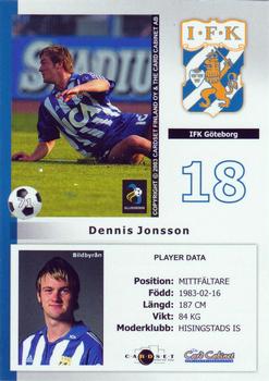 2003 Card Cabinet Allsvenskan #71 Dennis Jonsson Back