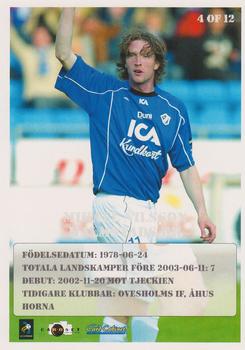 2003 Card Cabinet Allsvenskan - Elite Force #4 Mikael Nilsson Back