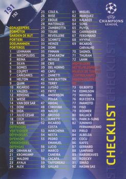 2007 Panini UEFA Champions League #191 Checklist Front