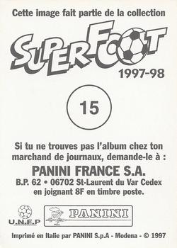 1997-98 Panini SuperFoot Stickers #15. Badge (Paris St Germain) Back