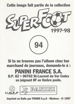 1997-98 Panini SuperFoot Stickers #94. Leonardo Back