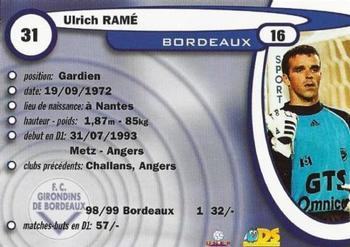 1999-00 DS France Foot #31 Ulrich Rame Back