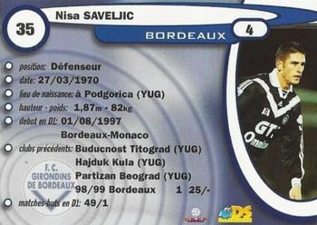 1999-00 DS France Foot #35 Nisa Saveljic Back