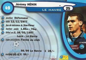 1999-00 DS France Foot #49 Jeremy Henin Back