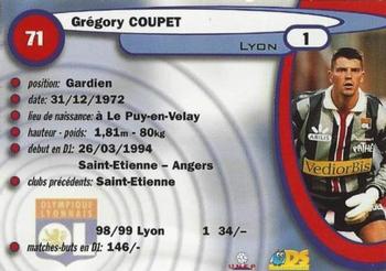 1999-00 DS France Foot #71 Gregory Coupet Back