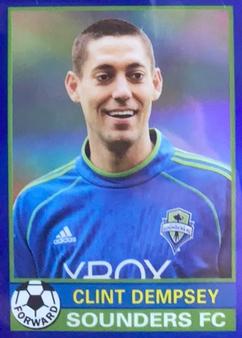 2014 Topps Chrome MLS - '76-77 Footballer Mini Blue Refractors #7677-CD Clint Dempsey Front