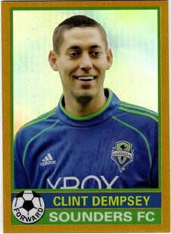 2014 Topps Chrome MLS - '76-77 Footballer Mini Gold Refractors #7677-CD Clint Dempsey Front