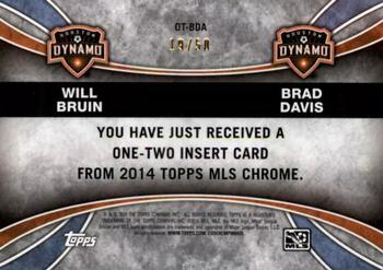 2014 Topps Chrome MLS - One Two Gold Refractors #OT-BDA Will Bruin / Brad Davis Back