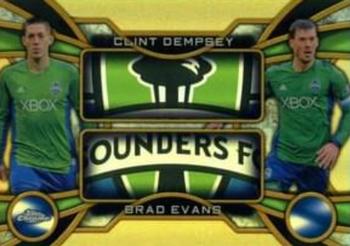 2014 Topps Chrome MLS - One Two Gold Refractors #OT-DE Clint Dempsey / Brad Evans Front