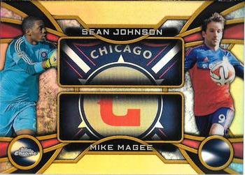 2014 Topps Chrome MLS - One Two Gold Refractors #OT-JM Sean Johnson / Mike Magee Front