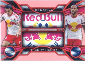 2014 Topps Chrome MLS - One Two Red Refractors #OT-CH Tim Cahill / Thierry Henry Front