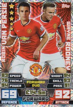 2014-15 Topps Match Attax Premier League #411 Robin van Persie / Wayne Rooney Front