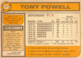1978-79 Topps #12 Tony Powell Back
