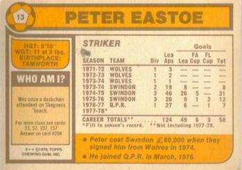 1978-79 Topps #13 Peter Eastoe Back