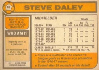 1978-79 Topps #16 Steve Daley Back