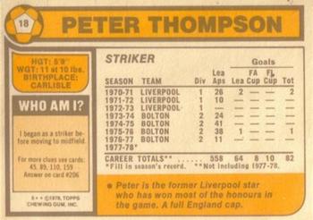 1978-79 Topps #18 Peter Thompson Back