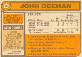 1978-79 Topps #20 John Deehan Back