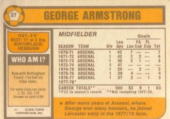 1978-79 Topps #27 George Armstrong Back