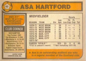 1978-79 Topps #40 Asa Hartford Back