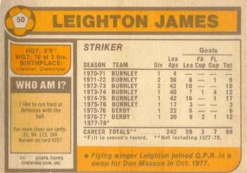 1978-79 Topps #50 Leighton James Back