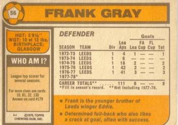 1978-79 Topps #56 Frank Gray Back