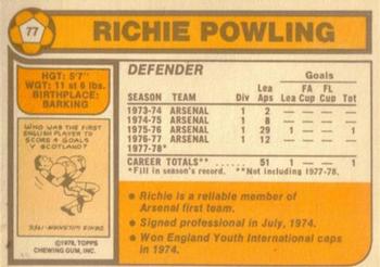 1978-79 Topps #77 Richie Powling Back
