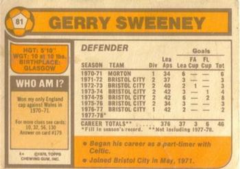 1978-79 Topps #81 Gerry Sweeney Back