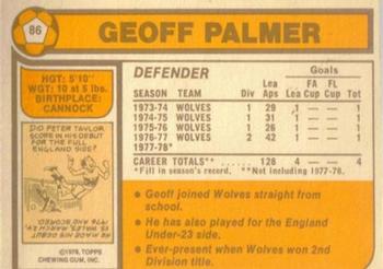 1978-79 Topps #86 Geoff Palmer Back