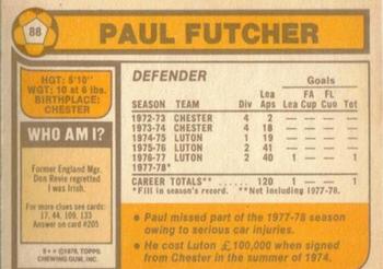 1978-79 Topps #88 Paul Futcher Back