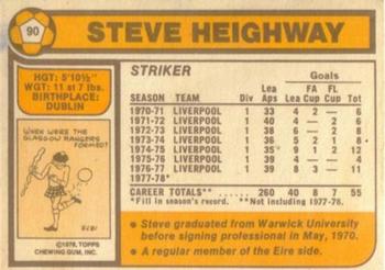 1978-79 Topps #90 Steve Heighway Back