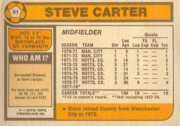 1978-79 Topps #91 Steve Carter Back