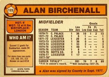 1978-79 Topps #122 Alan Birchenall Back