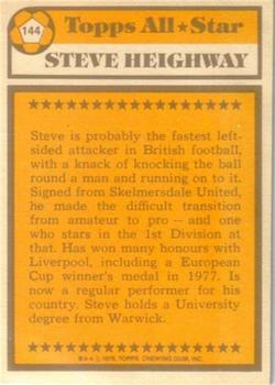 1978-79 Topps #144 Steve Heighway Back