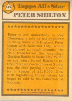 1978-79 Topps #145 Peter Shilton Back