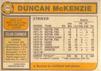 1978-79 Topps #150 Duncan McKenzie Back