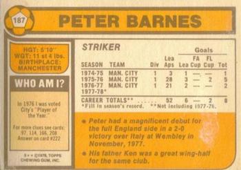 1978-79 Topps #187 Peter Barnes Back