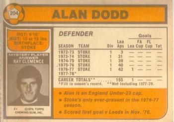 1978-79 Topps #204 Alan Dodd Back