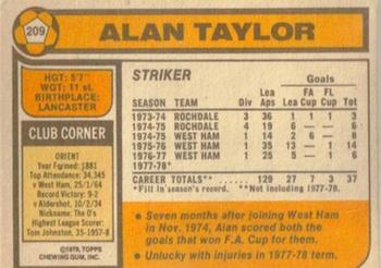 1978-79 Topps #209 Alan Taylor Back